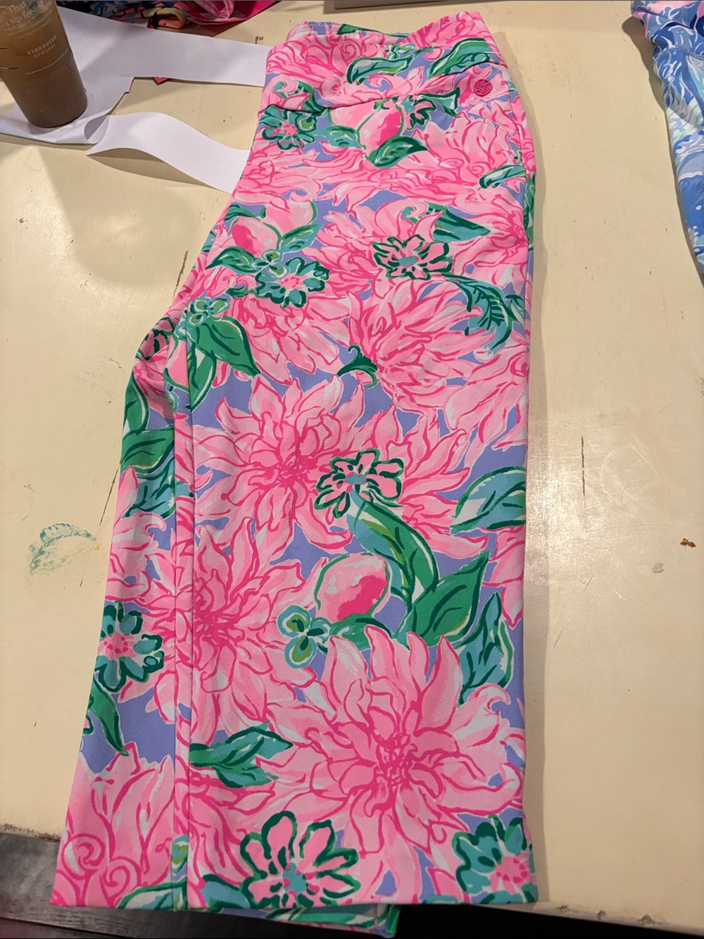 Lilly Pulitzer Floral Leggings in Pink & Blue - Picture 2 of 3
